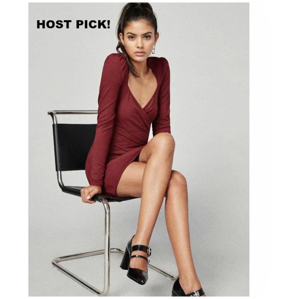 Reformation Adams Dress in Garnet red